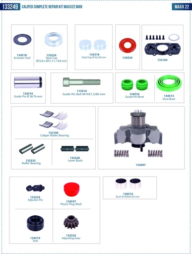 [133249] Caliper Complete Repair Kit MAN