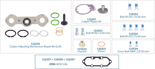 [122357] Caliper Mechanism Repair Kit (Left) 